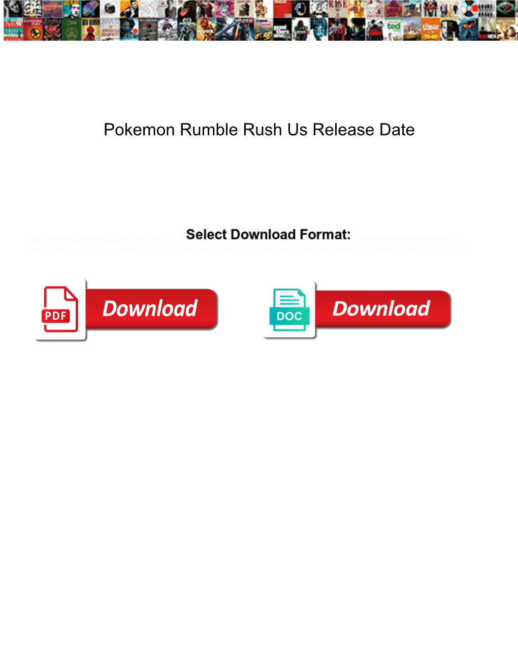 Pokemon Rumble Rush Us Release Date