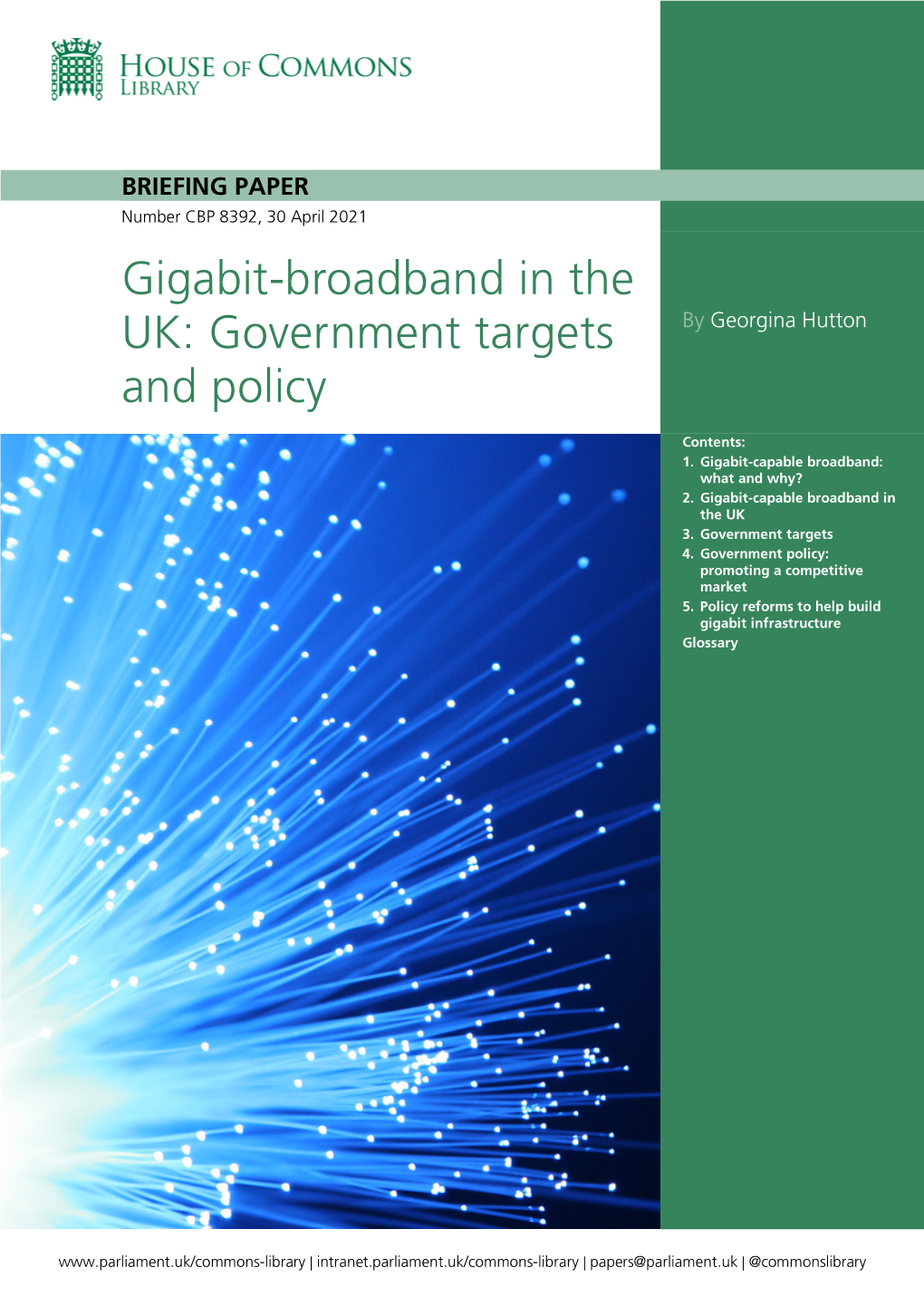 Gigabit-Broadband in the UK: Government Targets and Policy