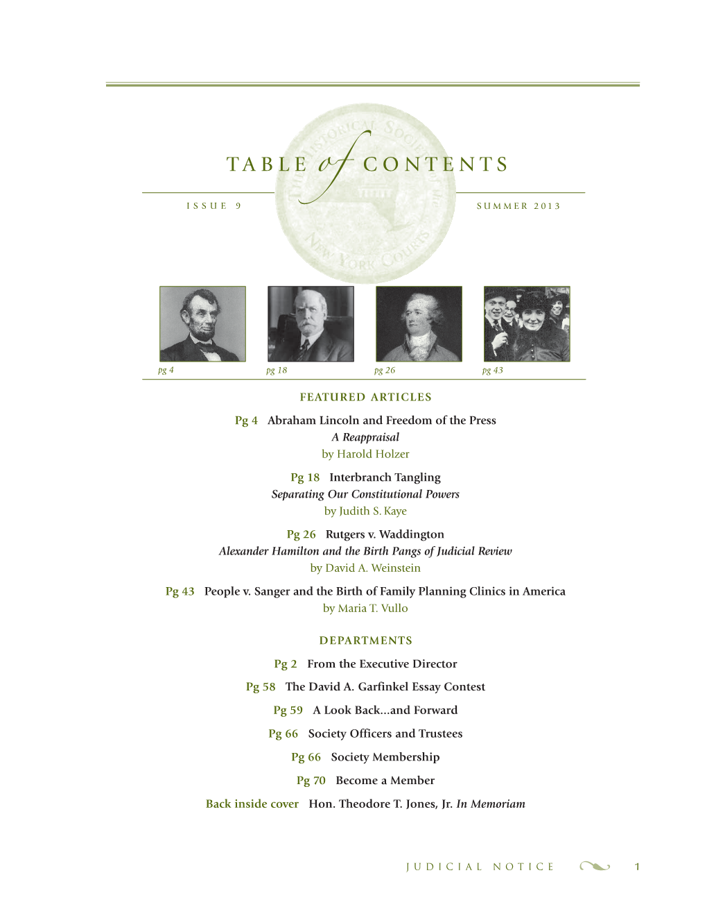 Table of Contents