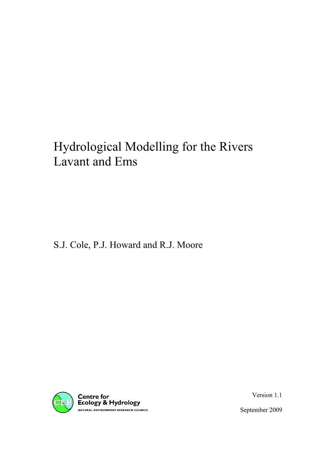 Hydrological Modelling for the Rivers Lavant and Ems