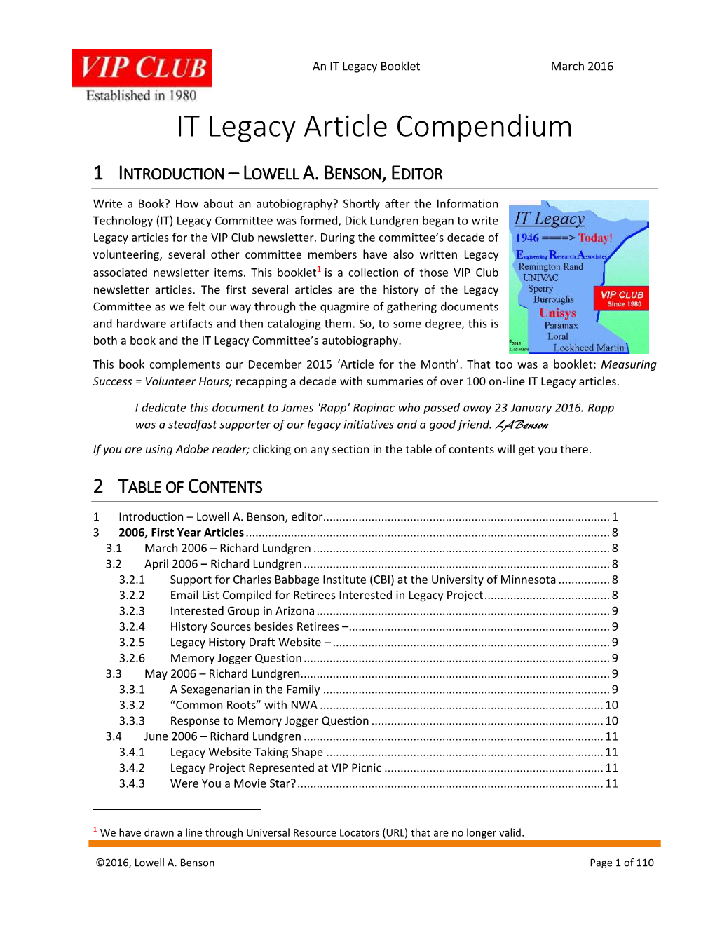 IT Legacy Article Compendium