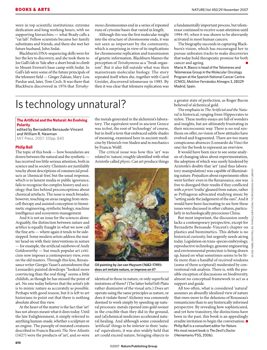 Is Technology Unnatural?