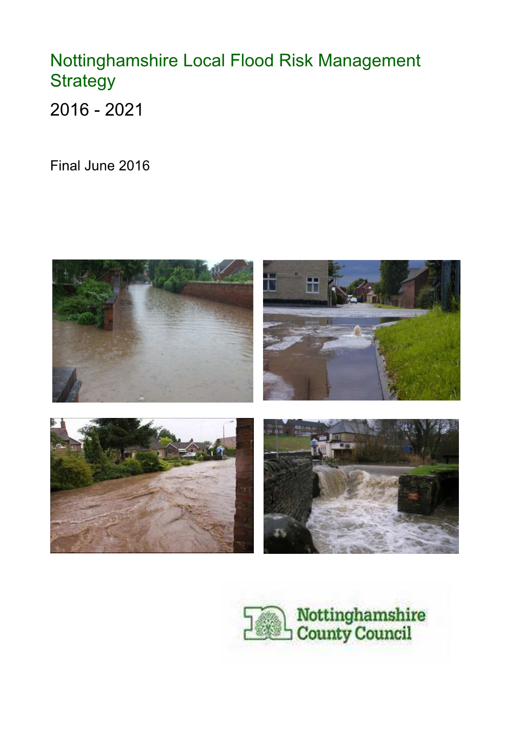 Nottinghamshire Local Flood Risk Management Strategy 2016 - 2021