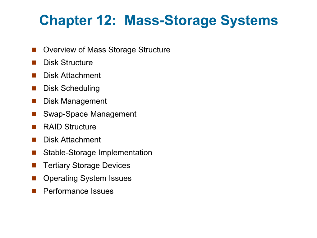 Chapter 12: Mass-Storage Systems