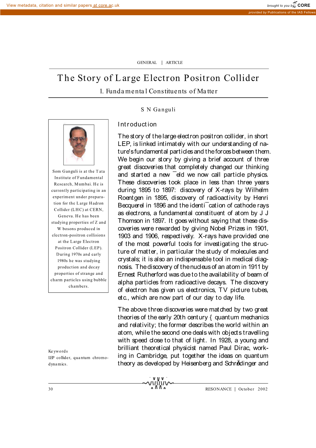 The Story of Large Electron Positron Collider 1