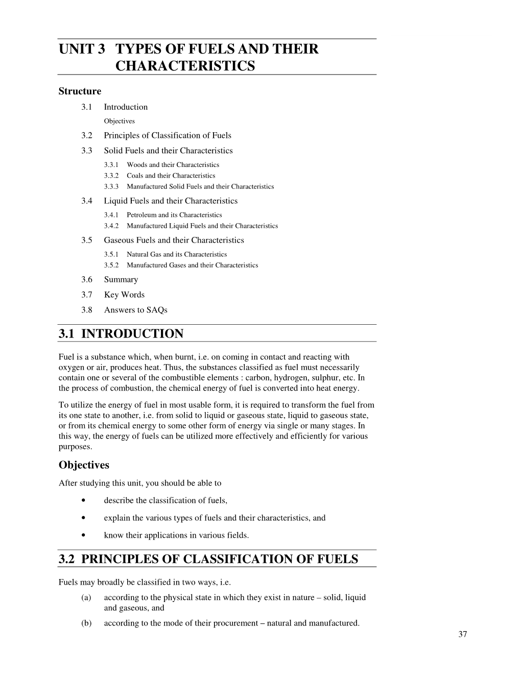 Unit 3 Types of Fuels and Their Characteristics