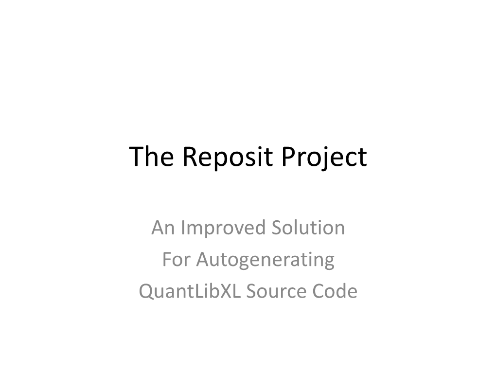 The Reposit Project