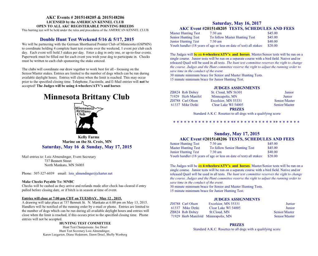 St Croix Valley Brittany Club