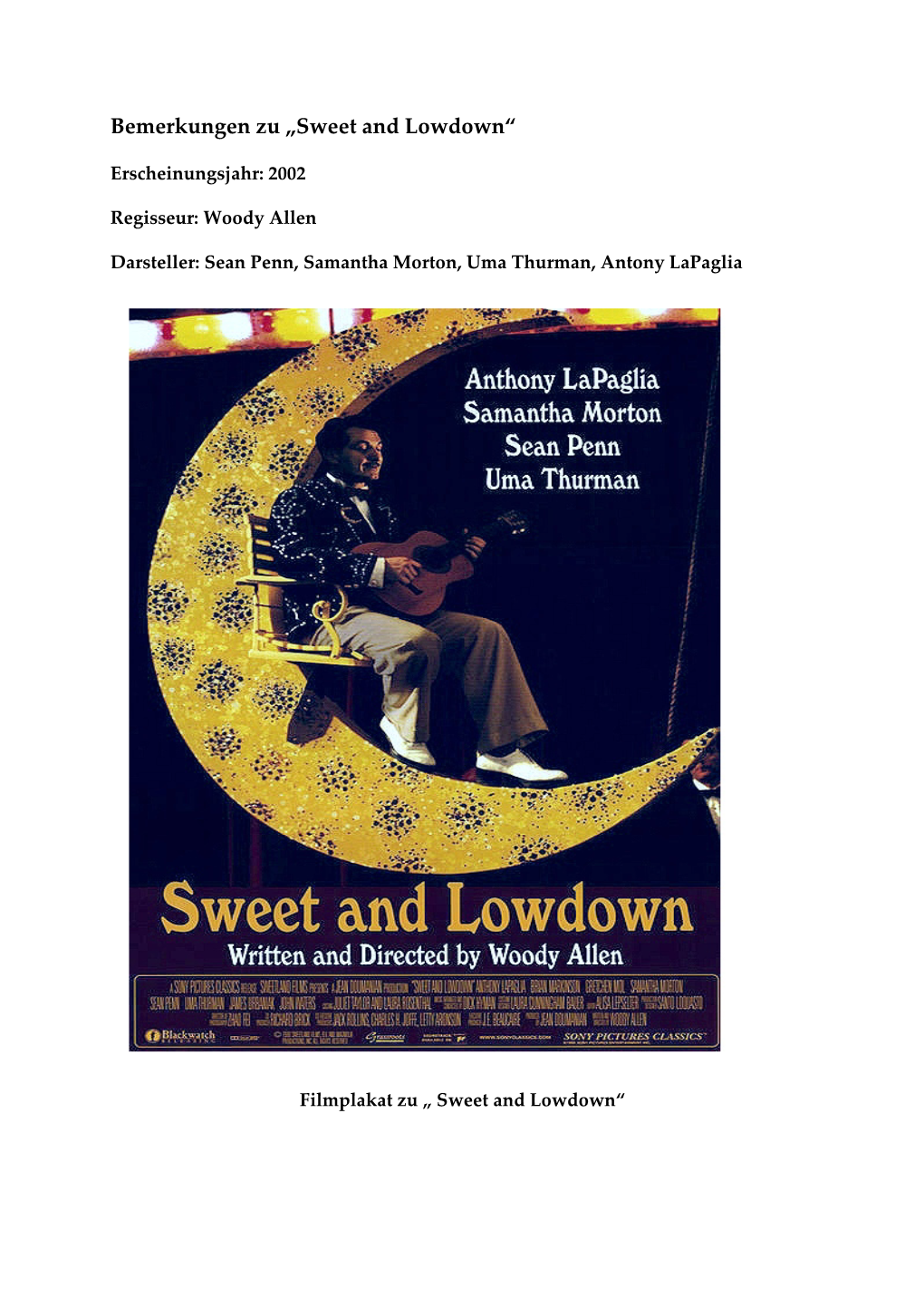 Sweet and Lowdown“