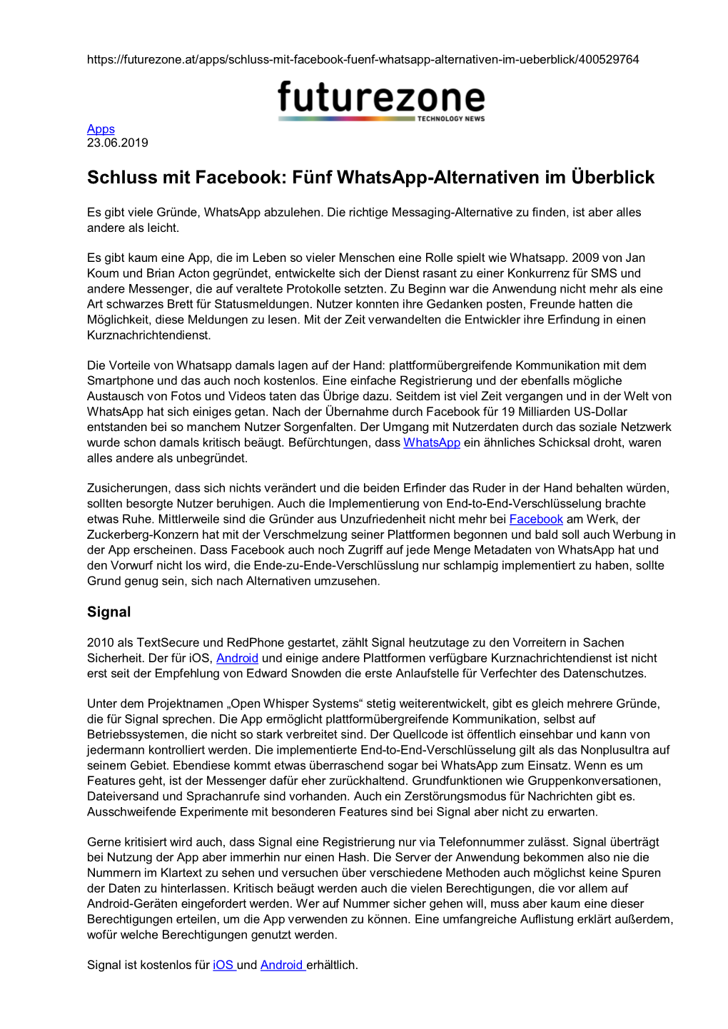 Schluss Mit Facebook: Fünf Whatsapp-Alternativen Im Überblick