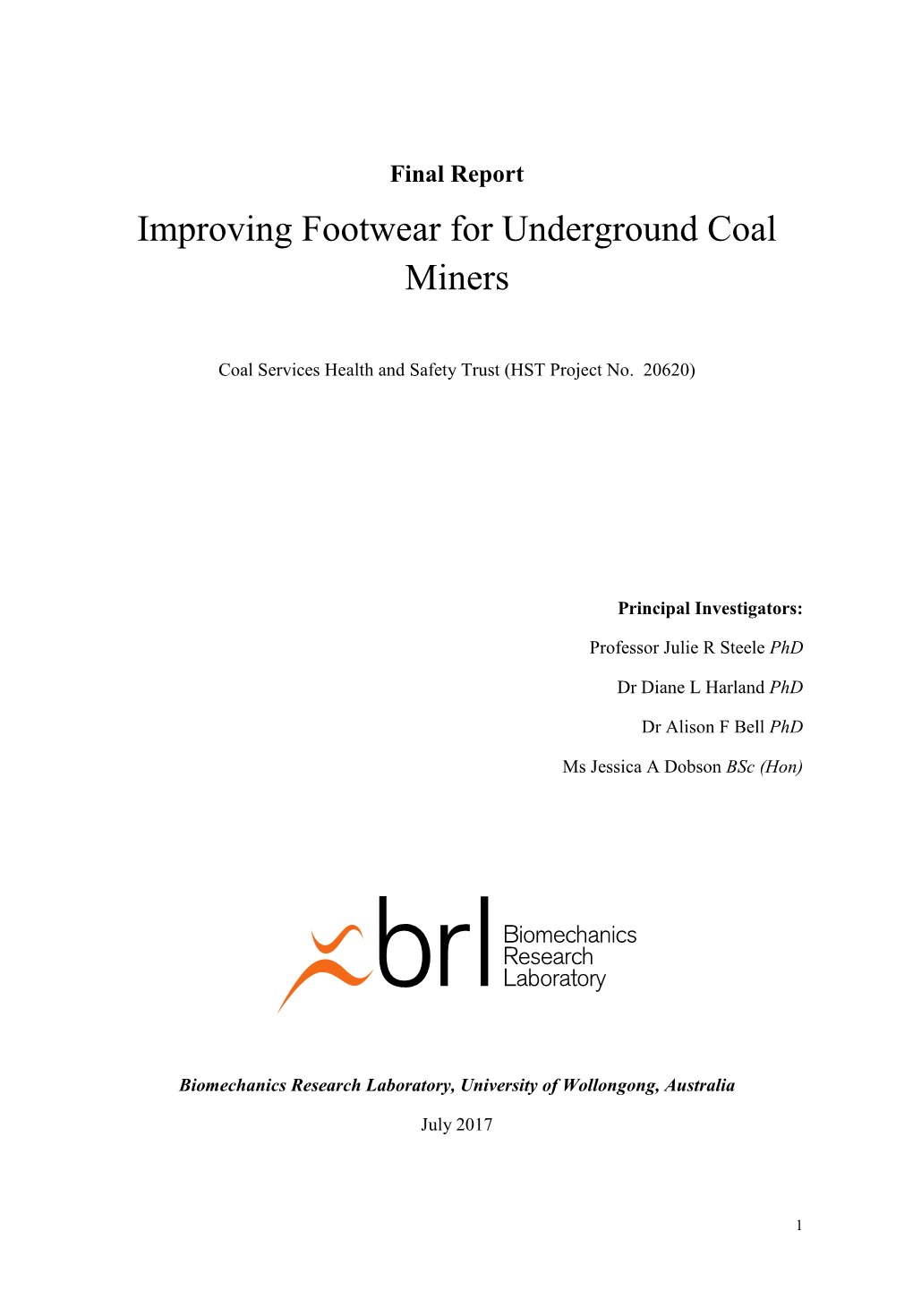 Improving Footwear for Underground Coal Miners