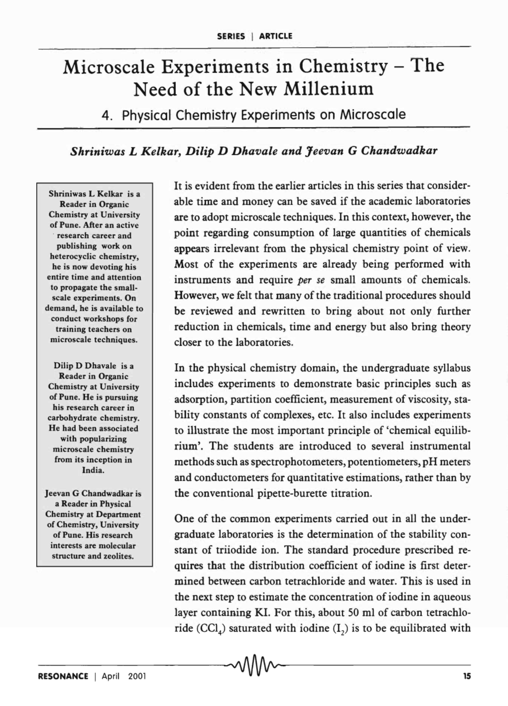 Microscale Experiments in Chemistry - the Need of the New Millenium 4