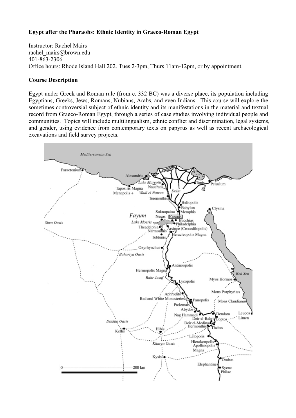 Ethnic Identity in Graeco-Roman Egypt Instructor