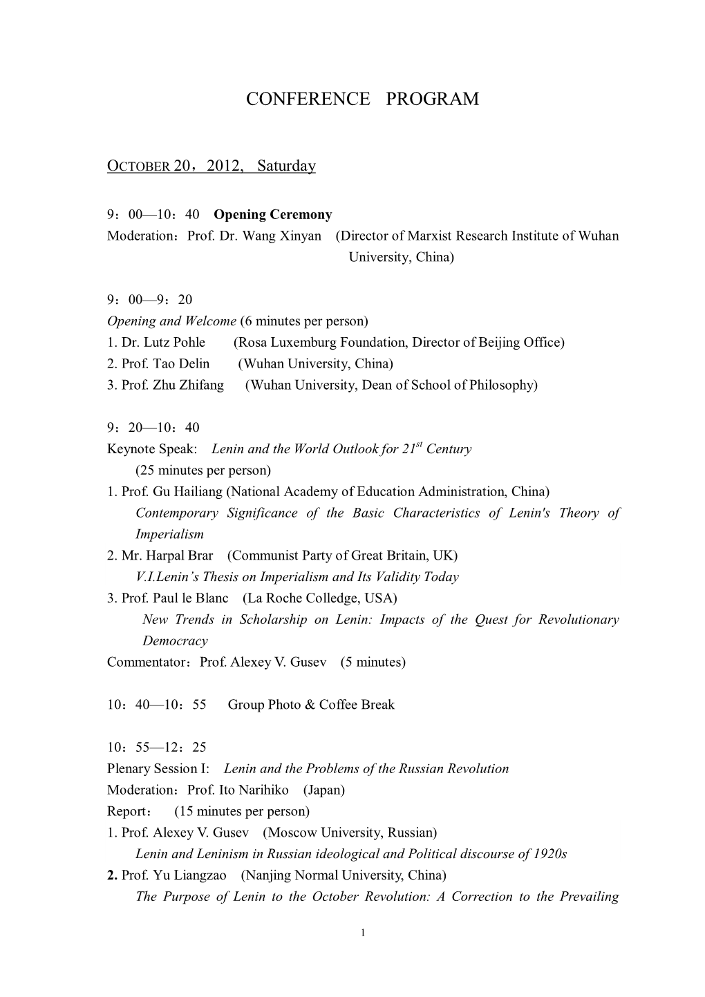 Conference Program