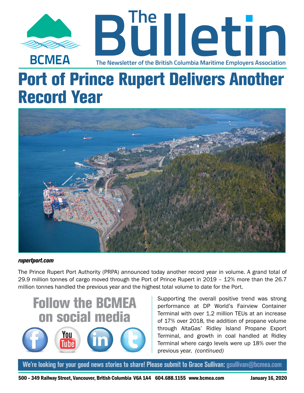 Port of Prince Rupert Delivers Another Record Year