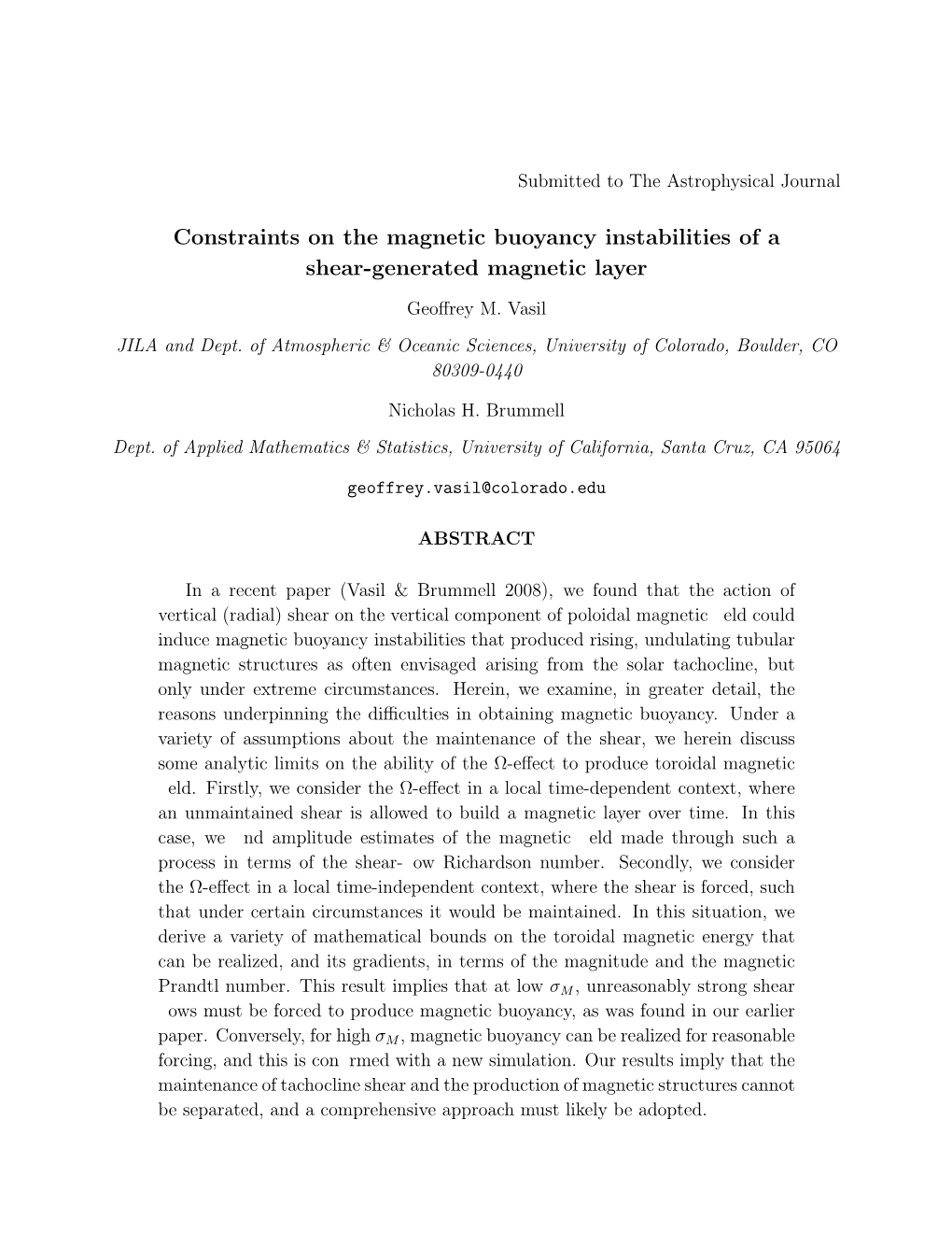 Constraints on the Magnetic Buoyancy Instabilities of a Shear-Generated Magnetic Layer