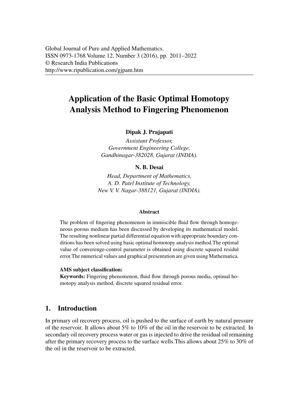 Application of the Basic Optimal Homotopy Analysis Method to Fingering Phenomenon