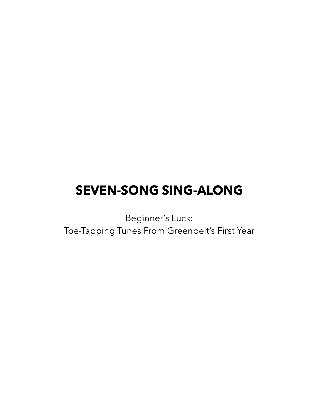 Sing-Along Words for Greenbelt Songs