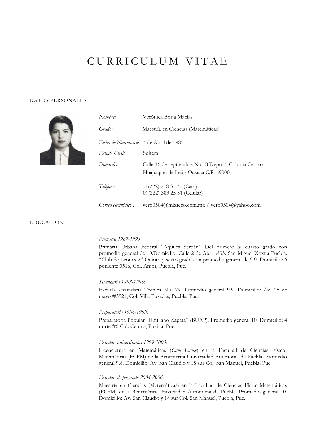 Curriculum Vitae