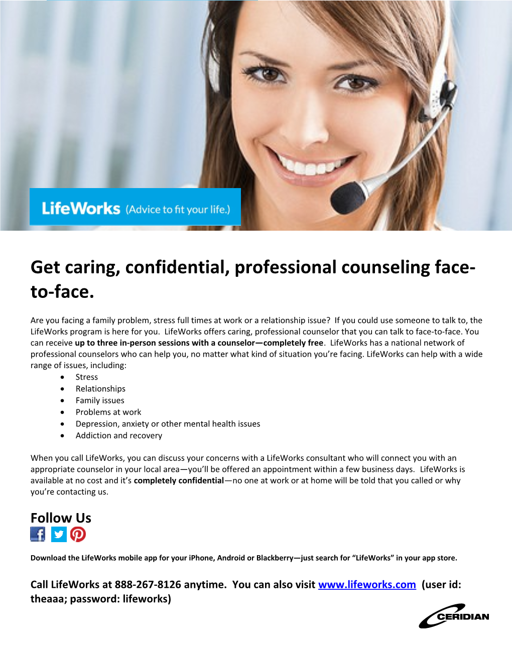 Get Caring, Confidential, Professional Counseling Face-To-Face