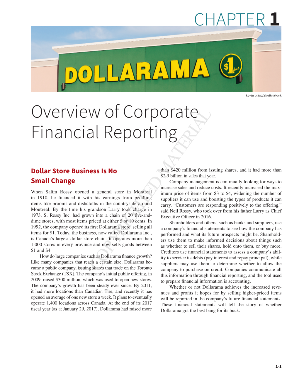 Overview of Corporate Financial Reporting CHAPTER 1