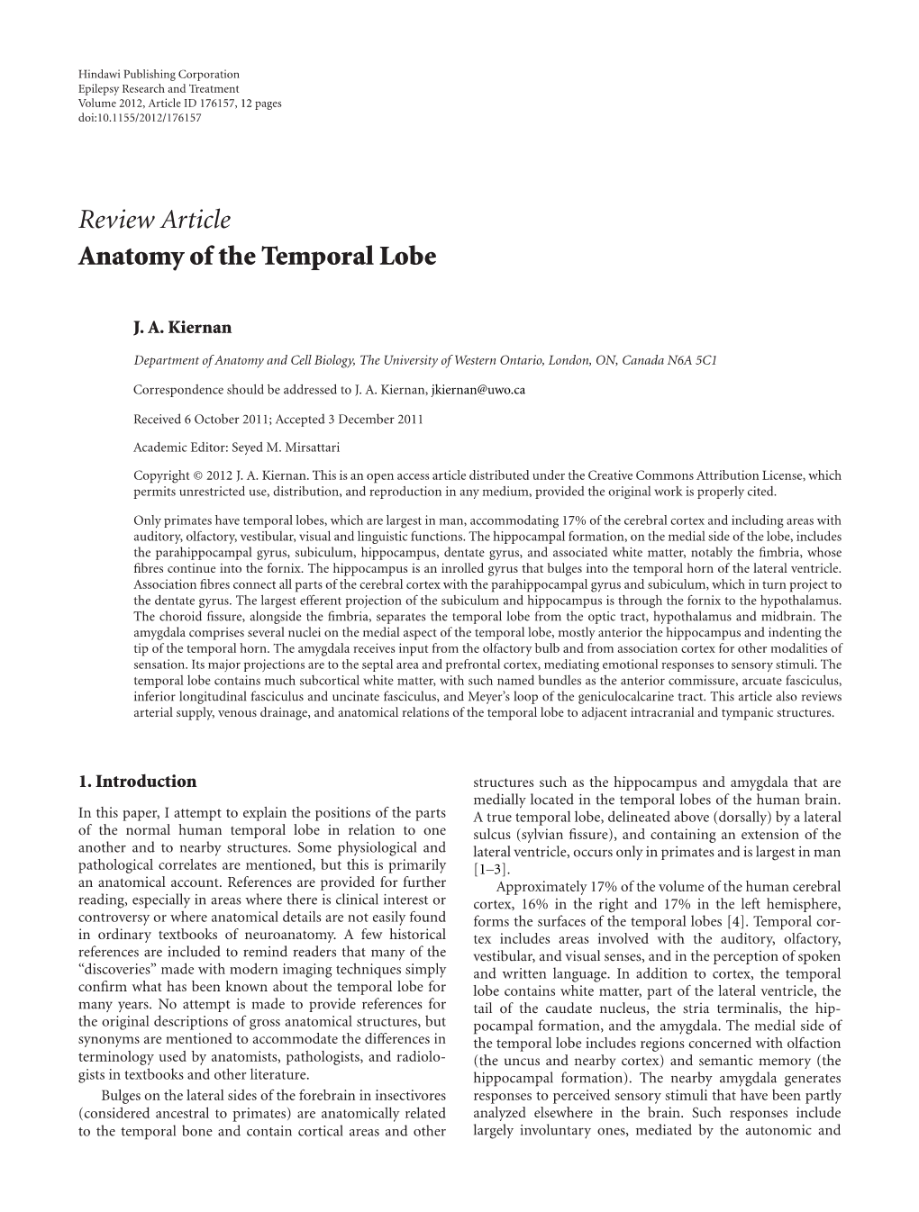 Anatomy of the Temporal Lobe