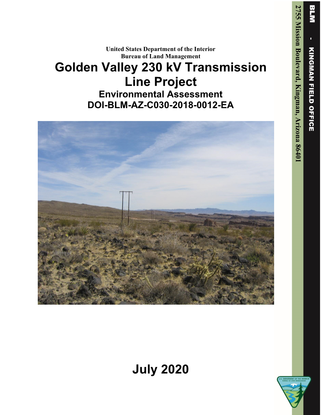 Golden Valley 230 Kv Transmission Line Project July 2020