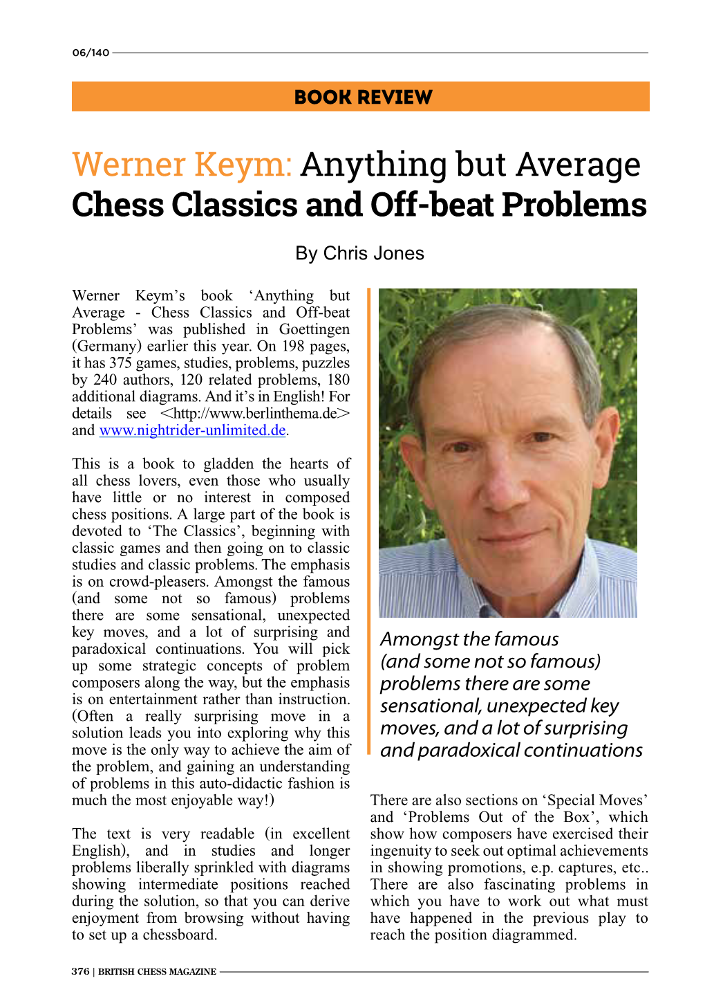 Anything but Average Chess Classics and Off-Beat Problems by Chris Jones
