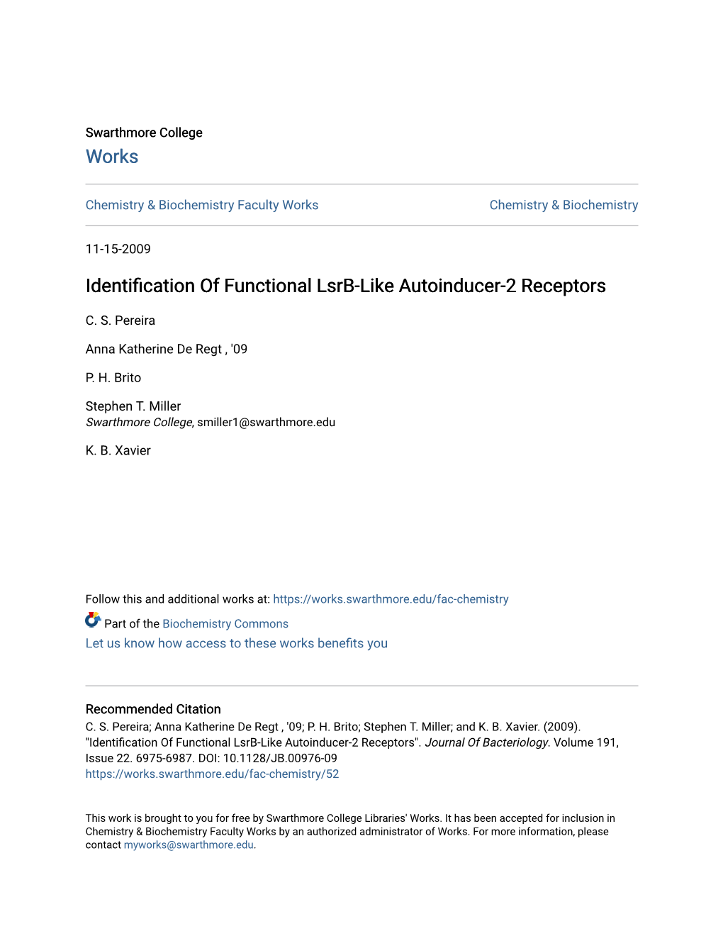 Identification of Functional Lsrb-Like Autoinducer-2 Receptors