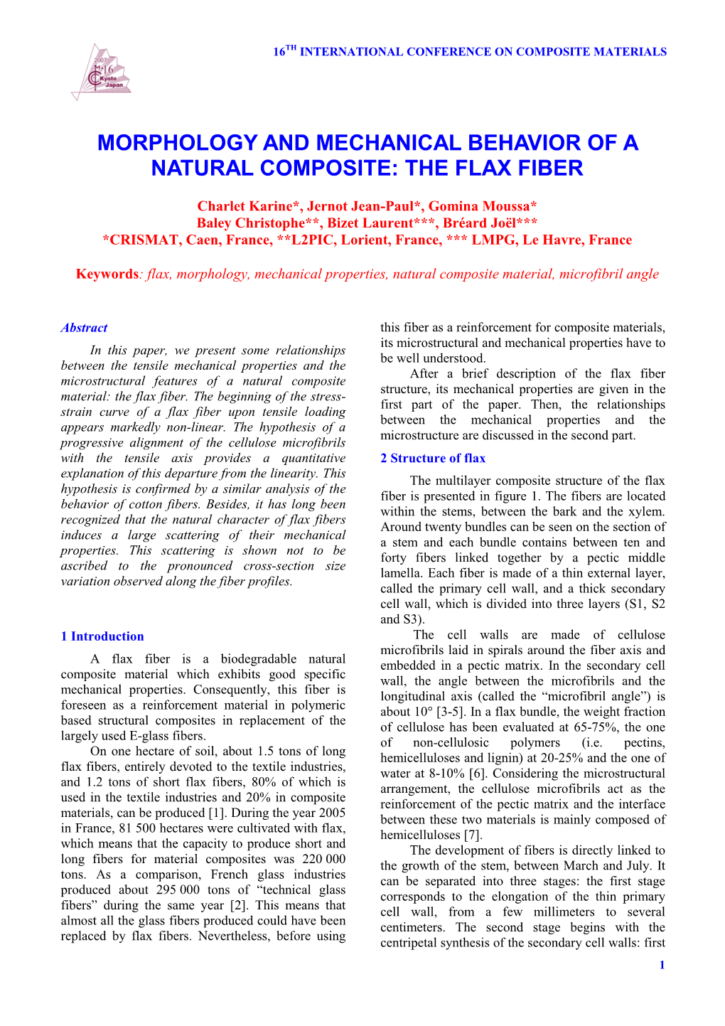 Morphology and Mechanical Behavior of a Natural Composite