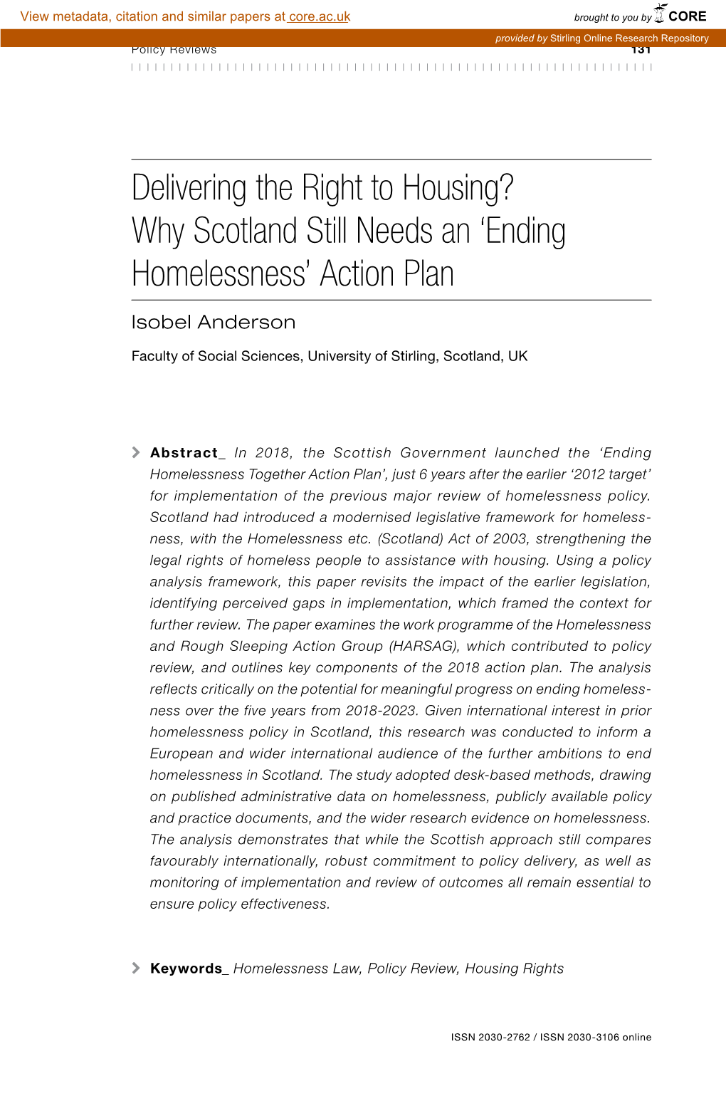 Why Scotland Still Needs an 'Ending Homelessness' Action Plan