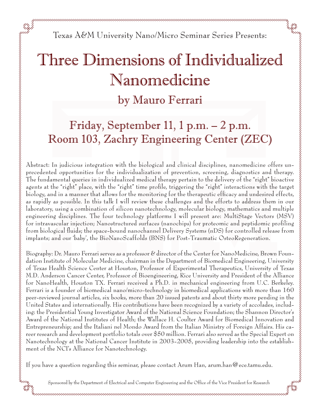 Three Dimensions of Individualized Nanomedicine by Mauro Ferrari
