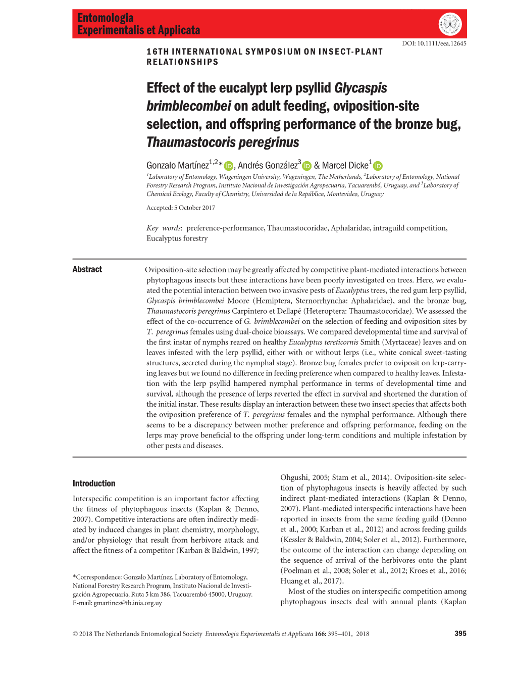 Effect of the Eucalypt Lerp Psyllid Glycaspis Brimblecombei On