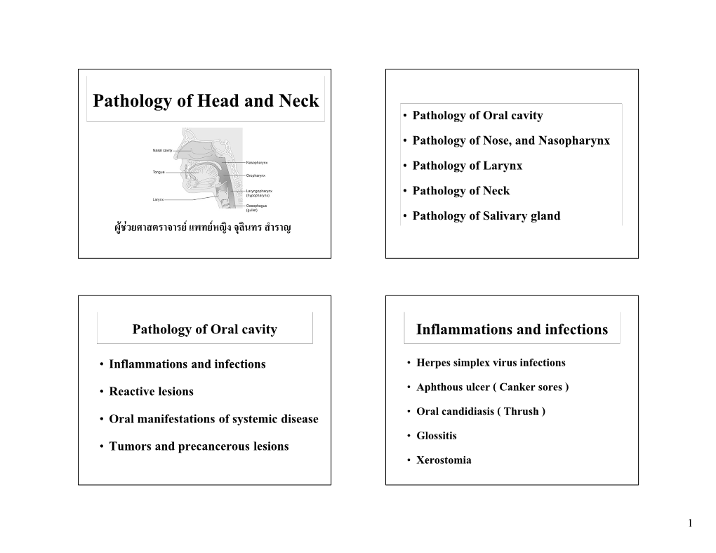 Pathology of Head and Neck