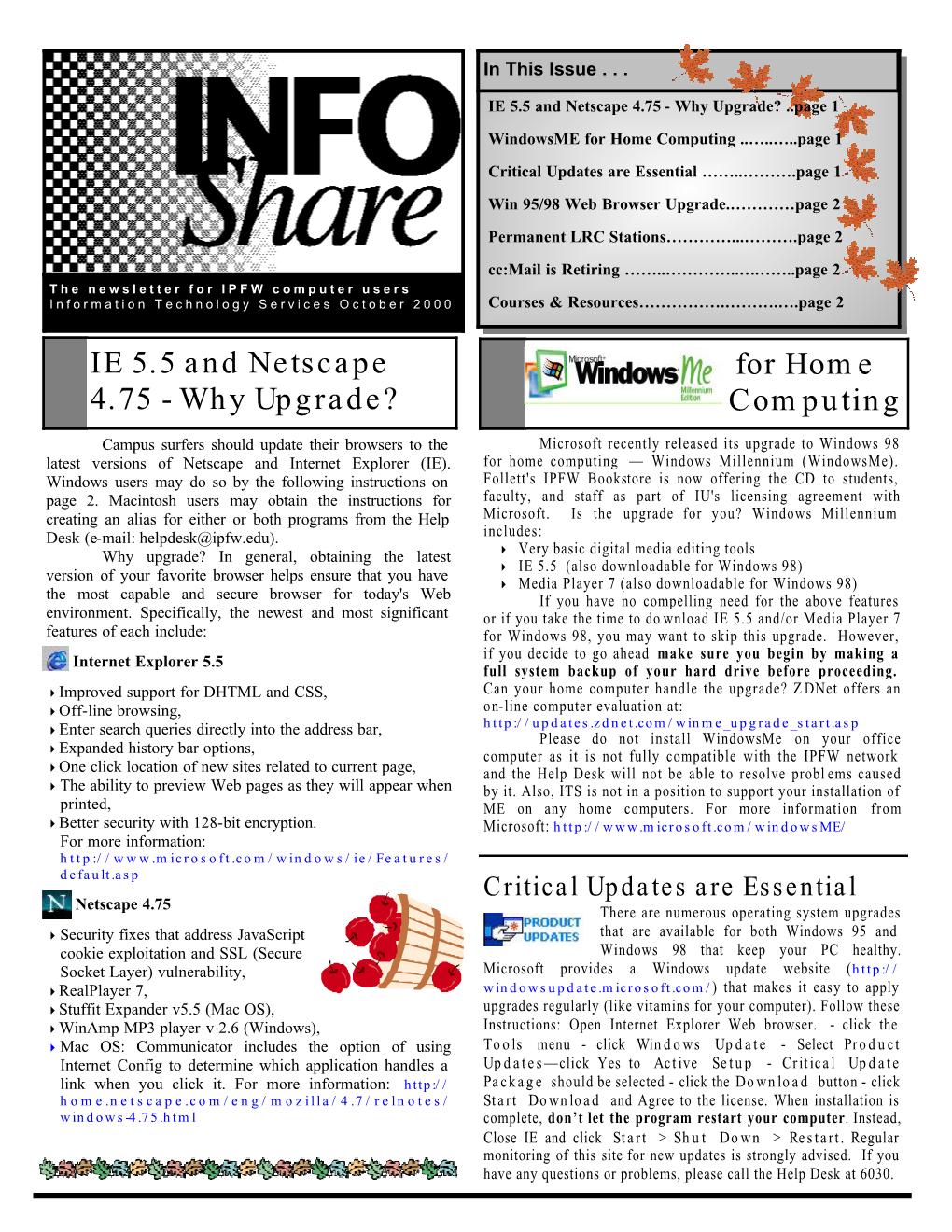 IE 5.5 and Netscape 4.75 - Why Upgrade? ..Page 1