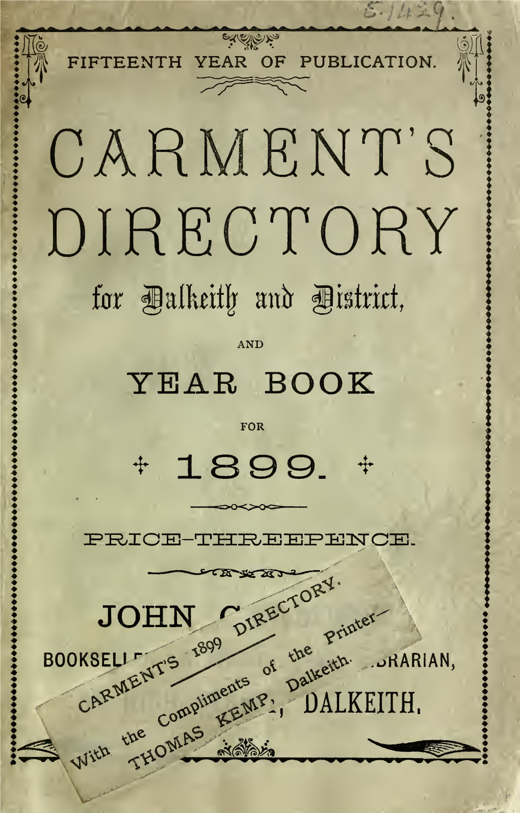 Carment's Directory for Dalkeith And