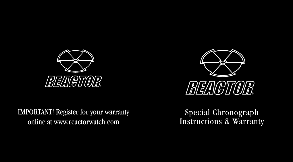 Special Chronograph Instructions & Warranty