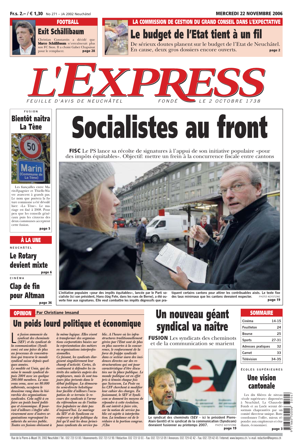 2006/11/22 Mercredi : LEXPRESS