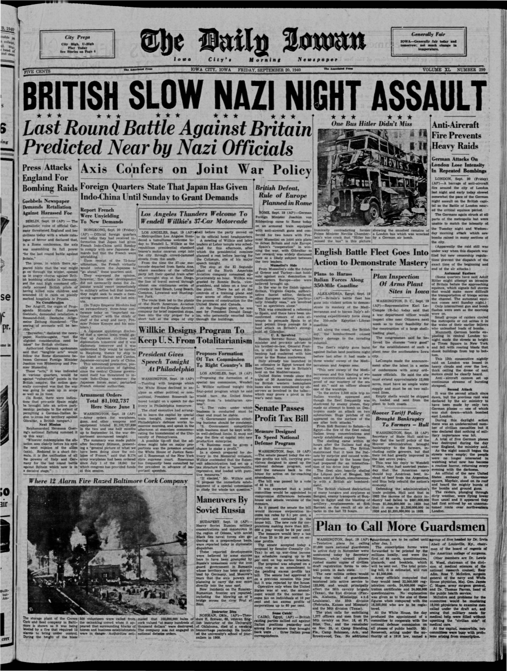 Daily Iowan (Iowa City, Iowa), 1940-09-20