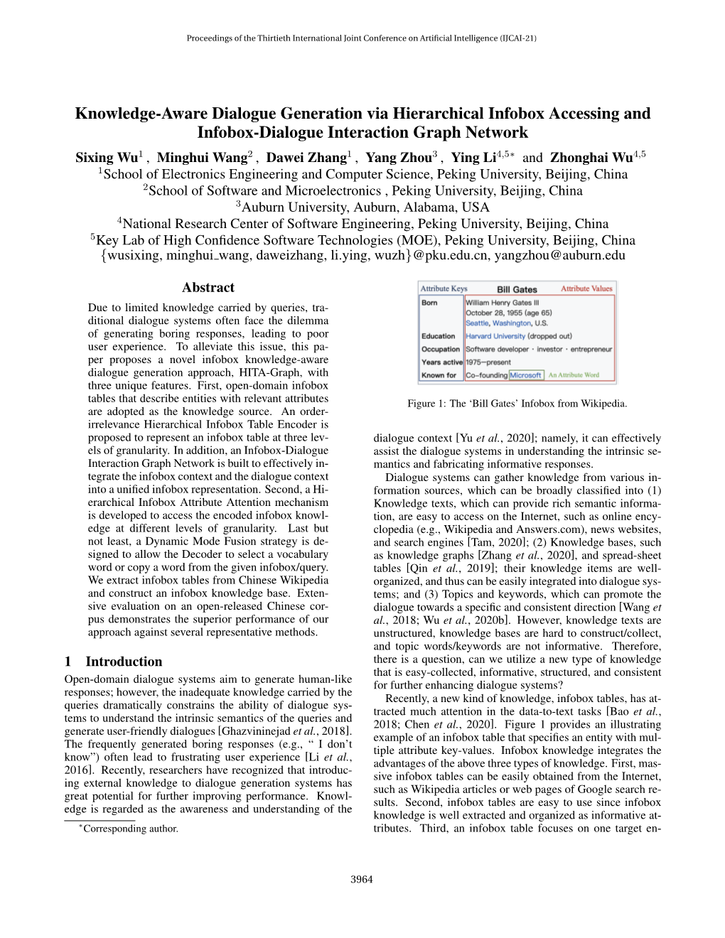 Knowledge-Aware Dialogue Generation Via Hierarchical Infobox