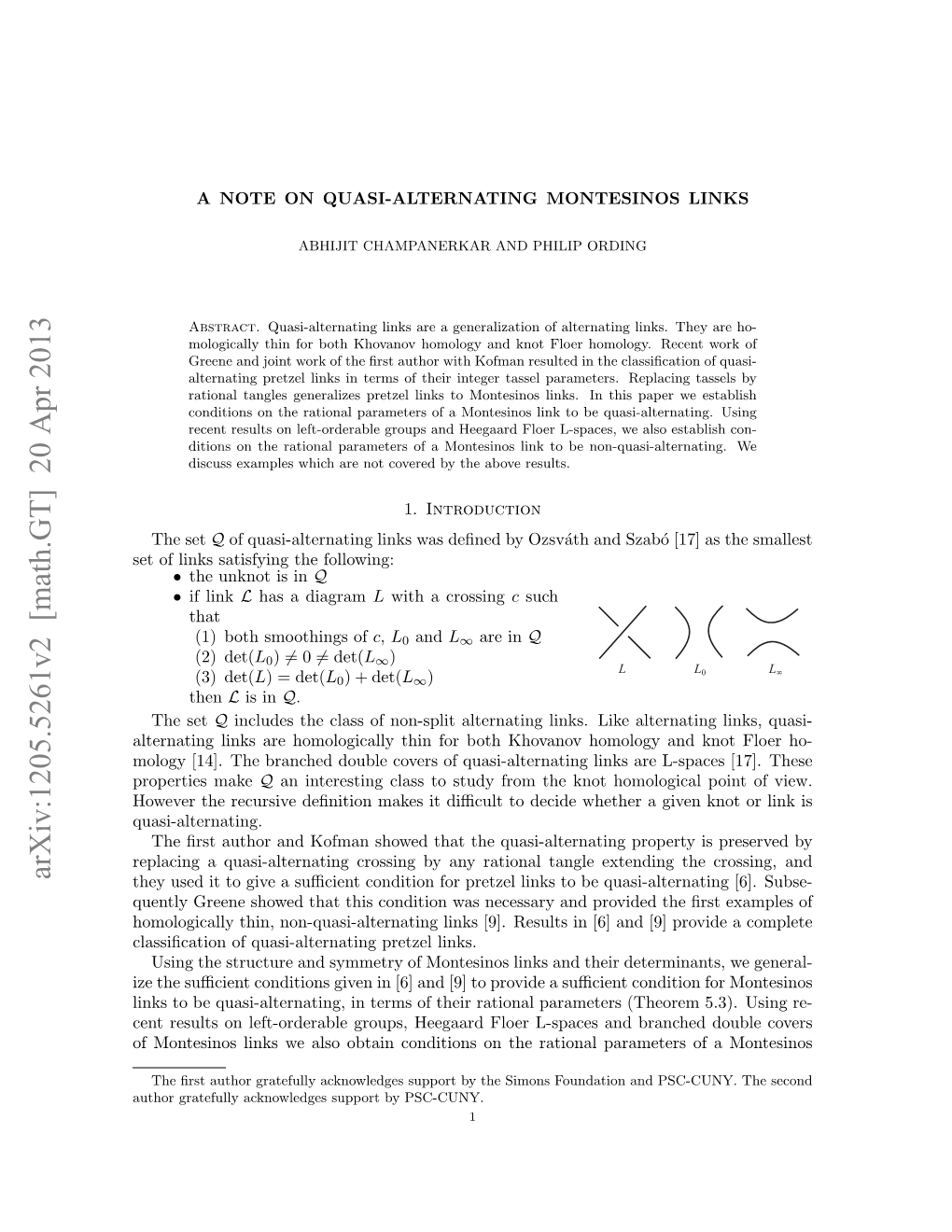 A Note on Quasi-Alternating Montesinos Links