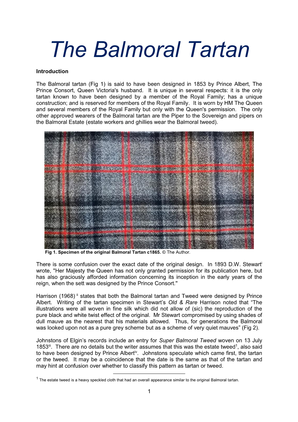 The Balmoral Tartan