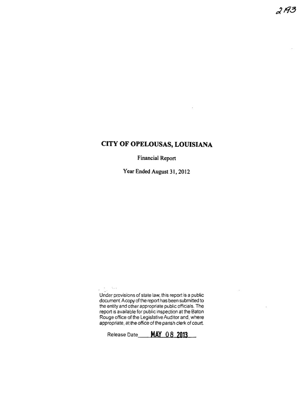 City of Opelousas, Louisiana