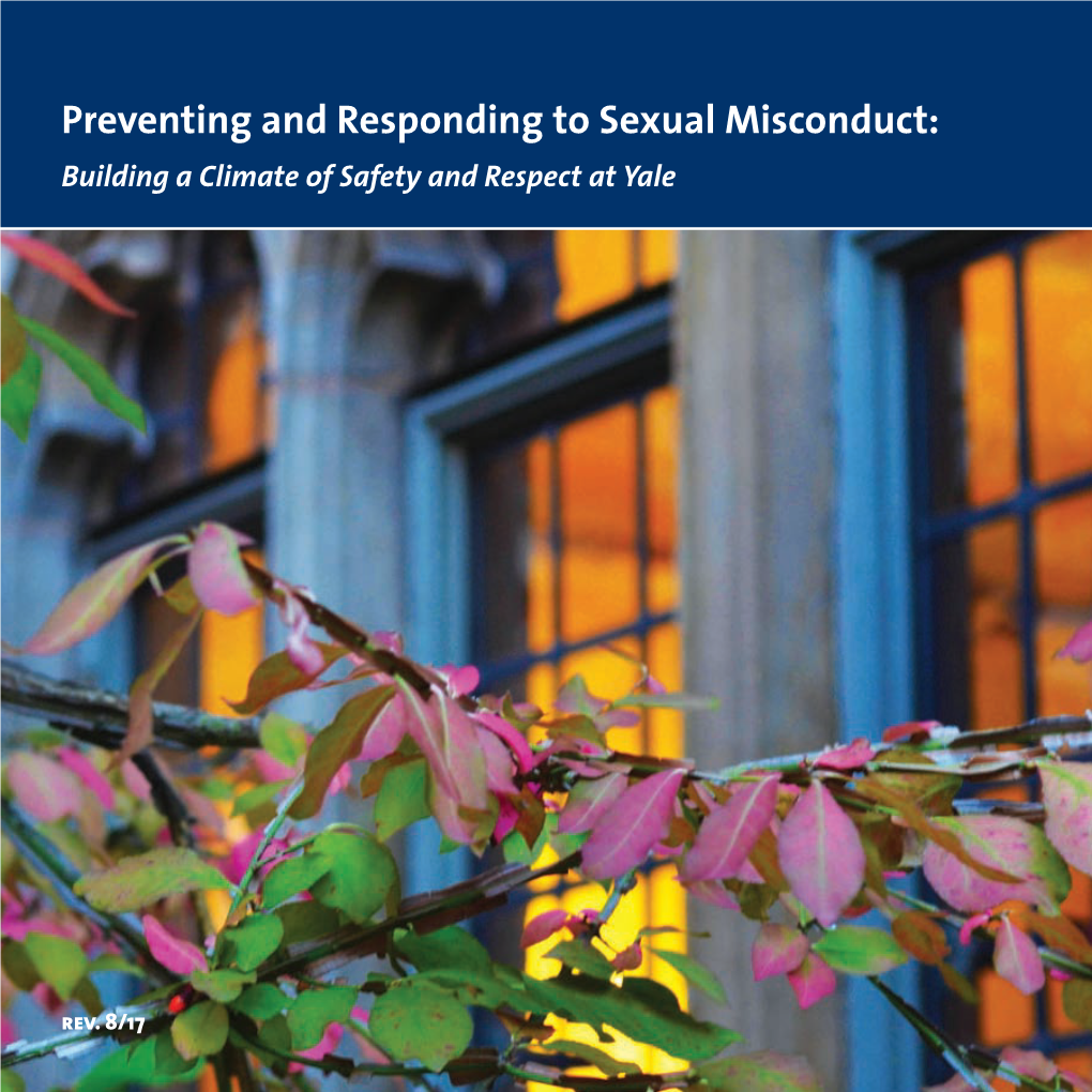 Preventing and Responding to Sexual Misconduct: Building a Climate of Safety and Respect at Yale