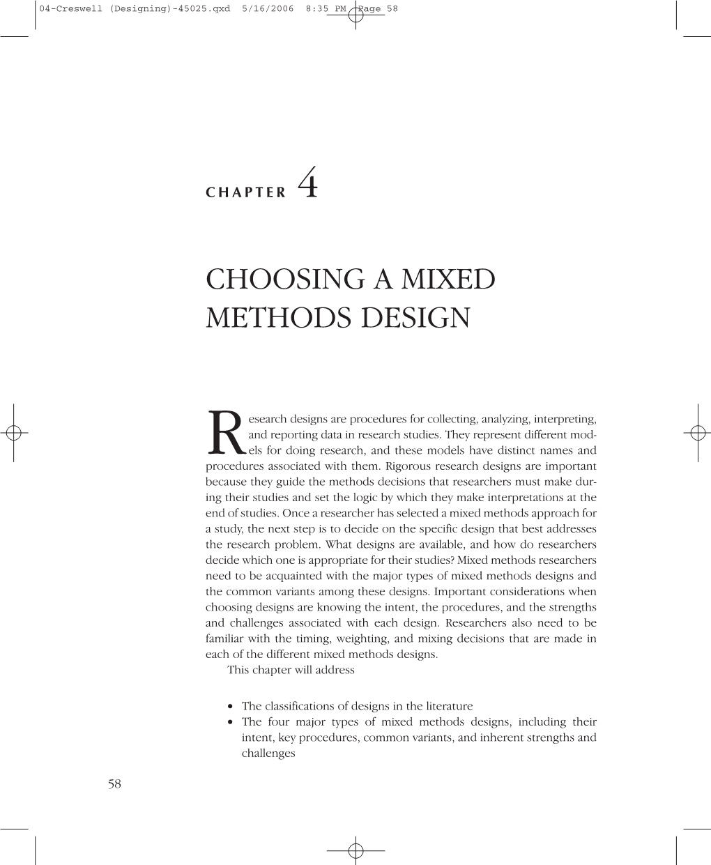 Choosing a Mixed Methods Design