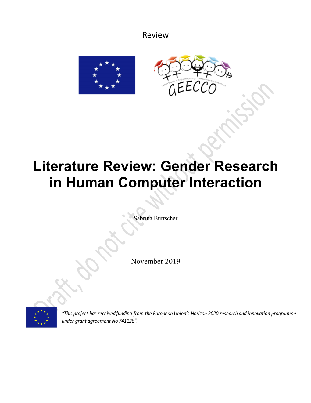 Literature Review: Gender Research in Human Computer Interaction