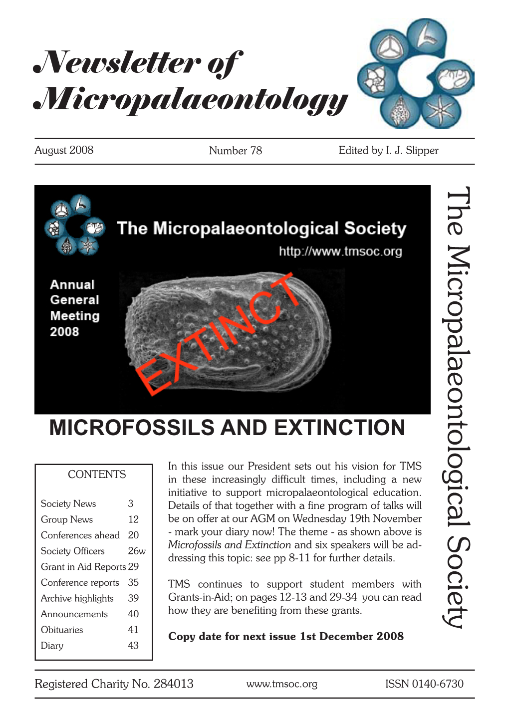 Newsletter of Micropalaeontology the Micropalaeontological Society