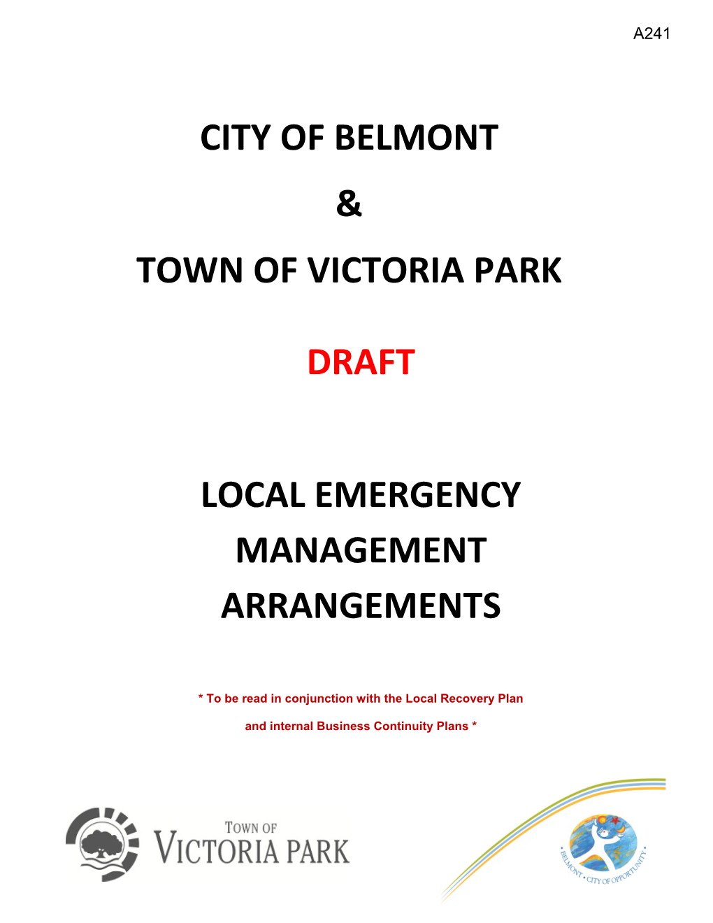 City of Belmont & Town of Victoria Park Draft Local