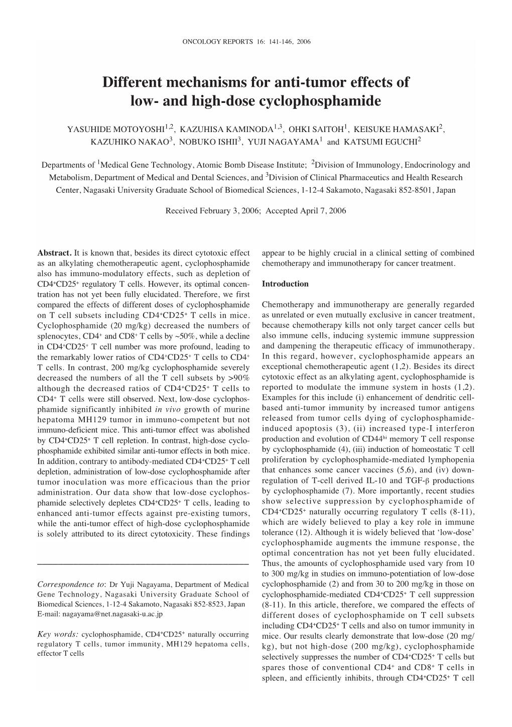 And High-Dose Cyclophosphamide