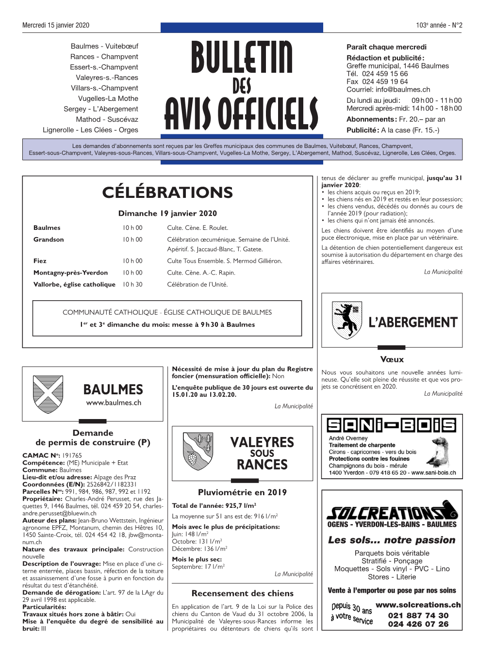 Bulletin Avis Officiels